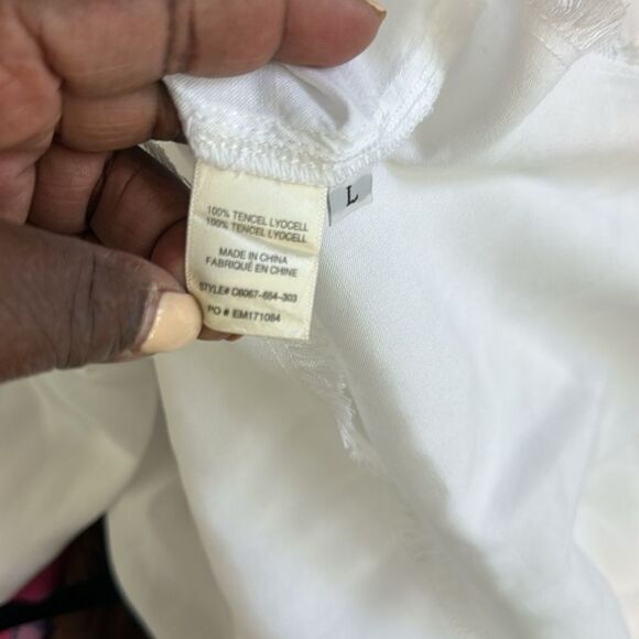 Anthropologie Cloth & Stone White Western Style Shirt Dress L - Picture 7 of 7